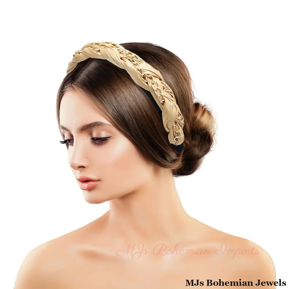 Gold Braided Chain Headband