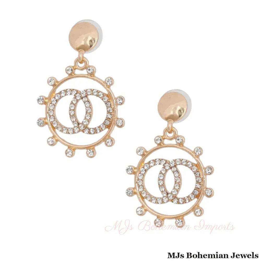 Gold Circle Infinity Earrings