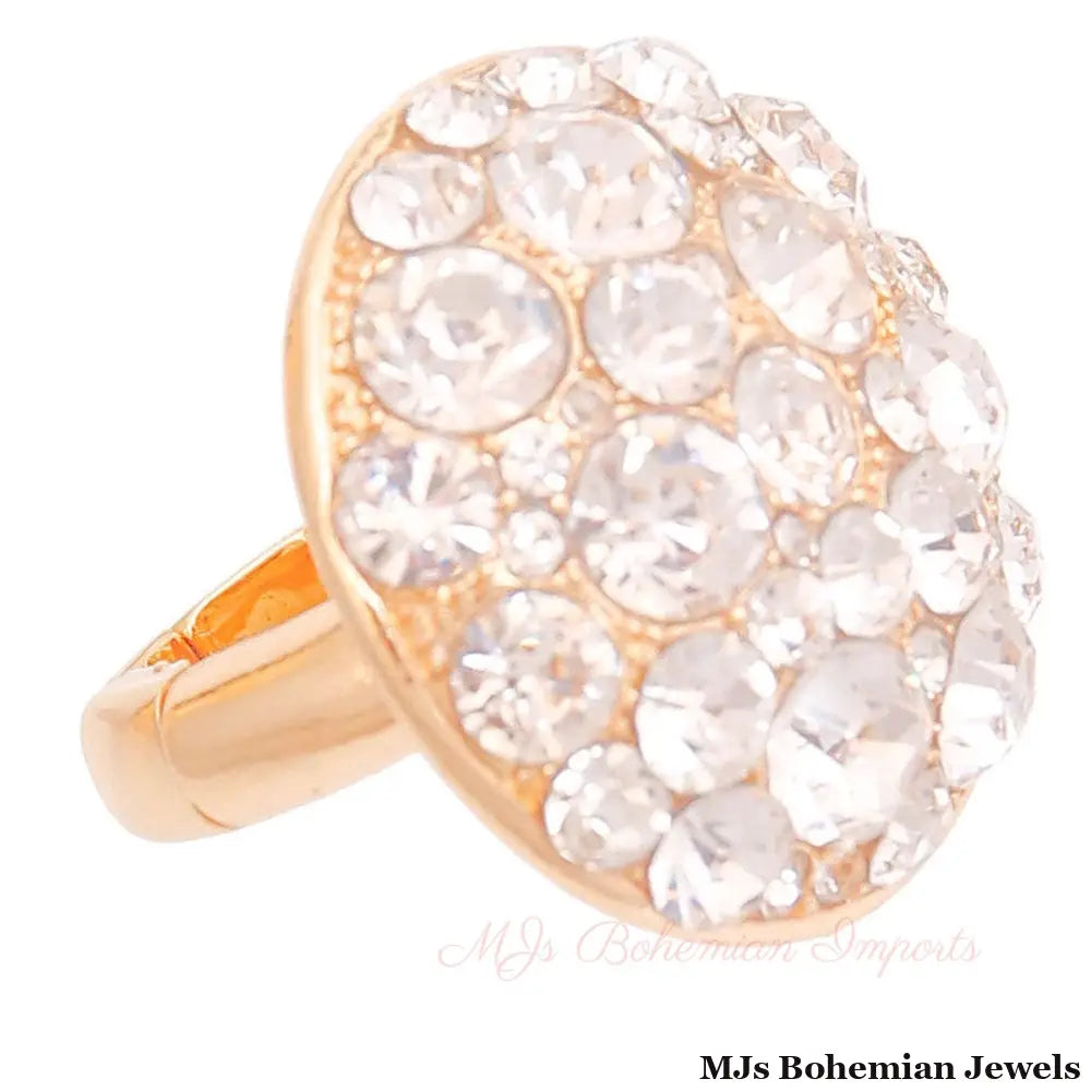 Gold Crystal Bauble Cocktail Ring