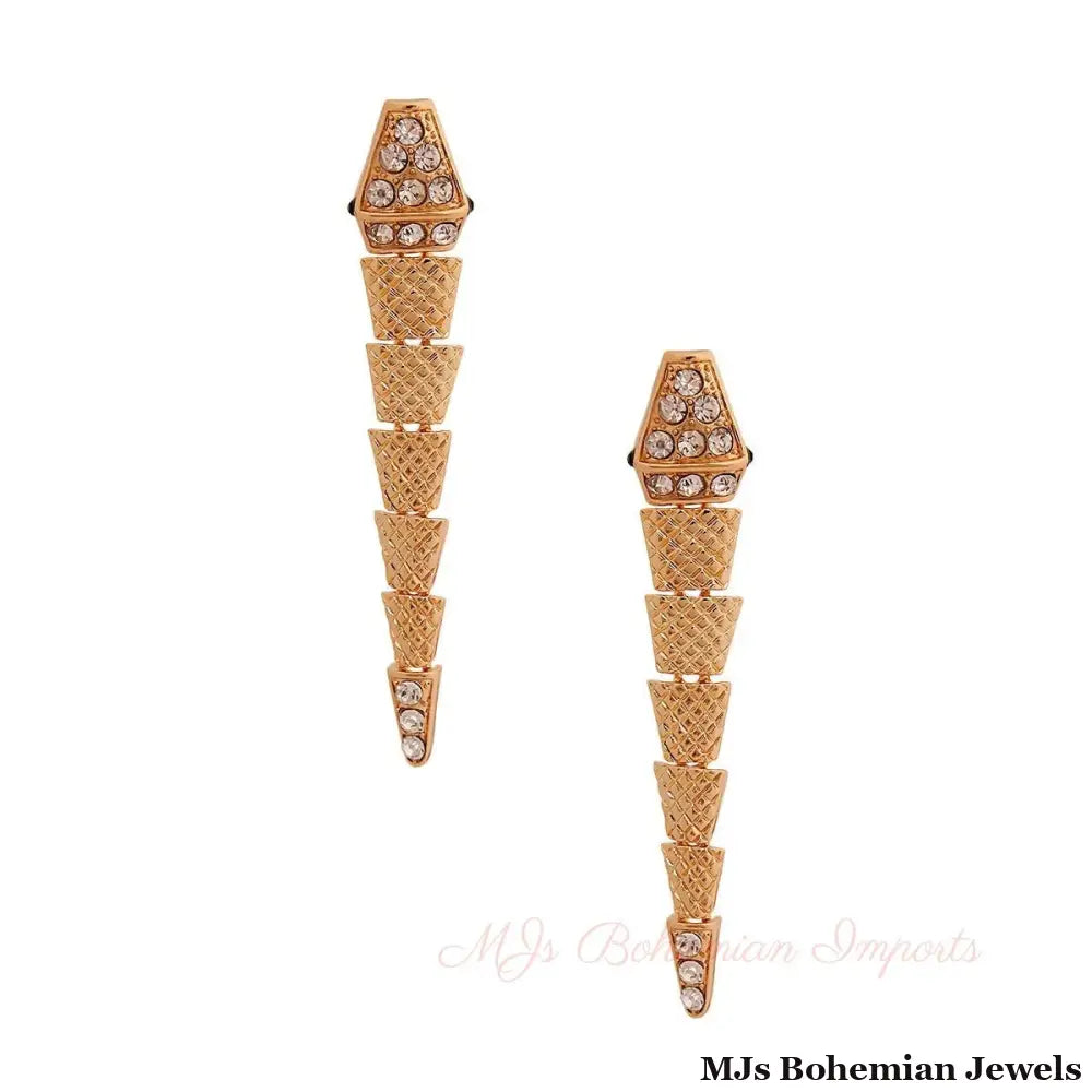 Gold Dangling Snake Earrings