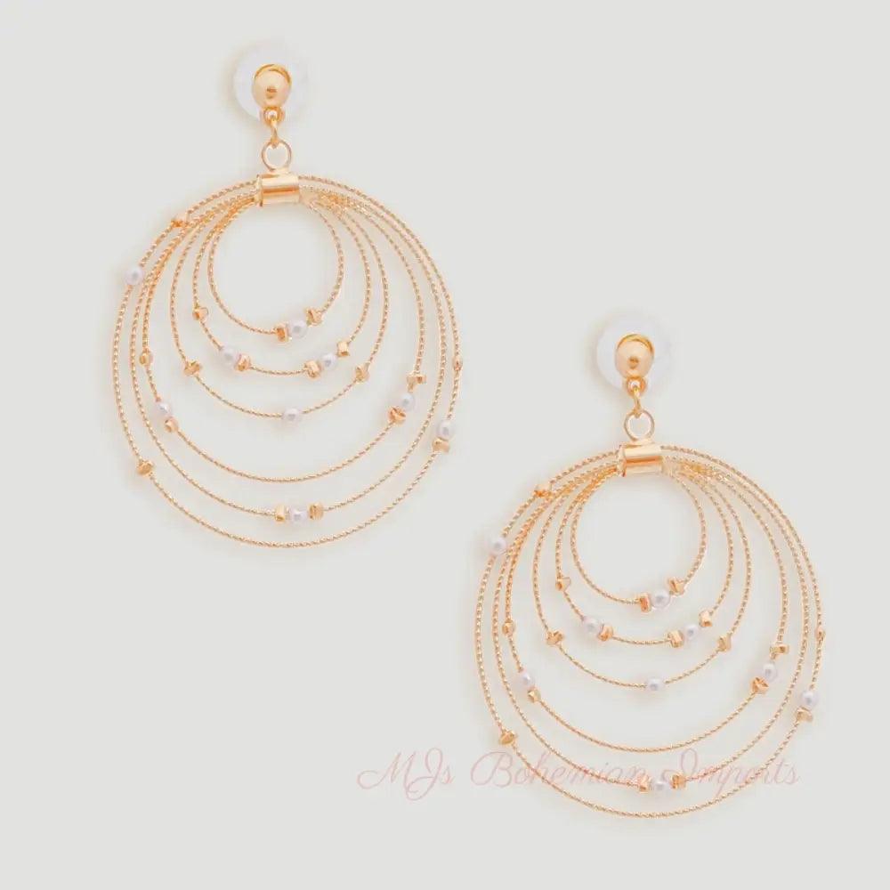 Gold Delicate Multi Ring Loop Earring: A Symphony of Elegance