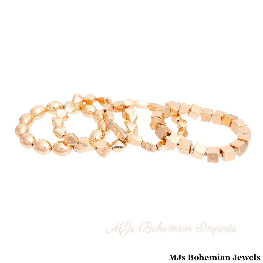 Gold Geometric Bead Bracelets