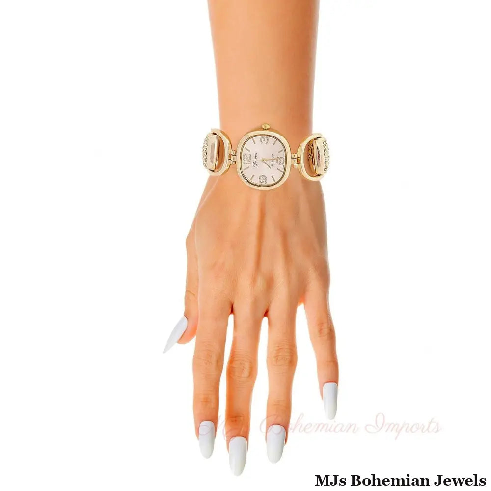 Gold Horsebit Stone Watch