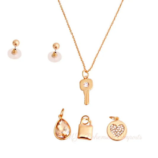 Gold Interchangable Love Charm Necklace