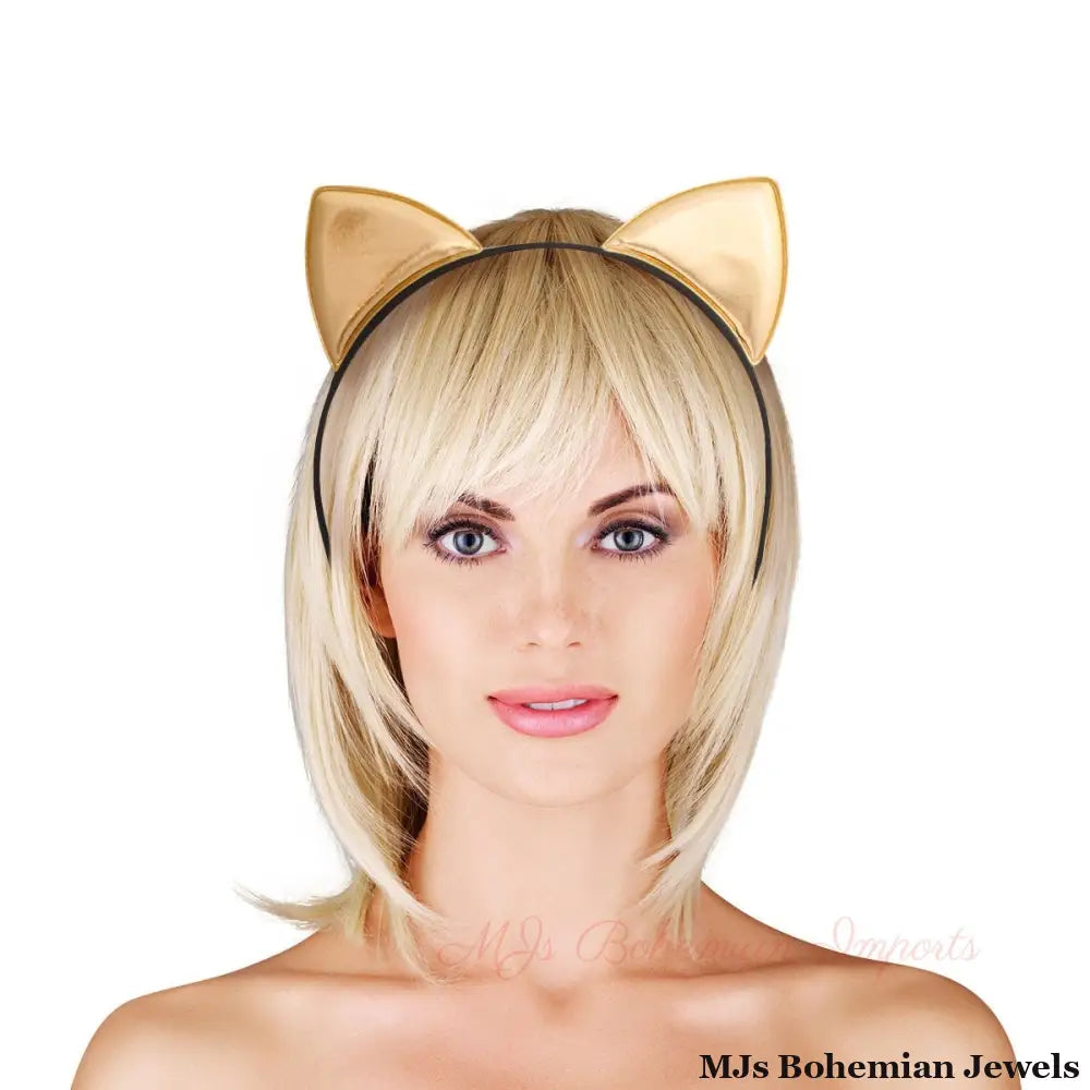 Gold Kitty Ears Headband