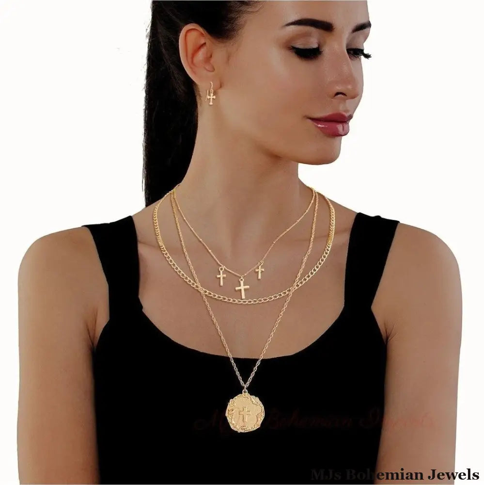 Gold Layered Religious Cross Chain