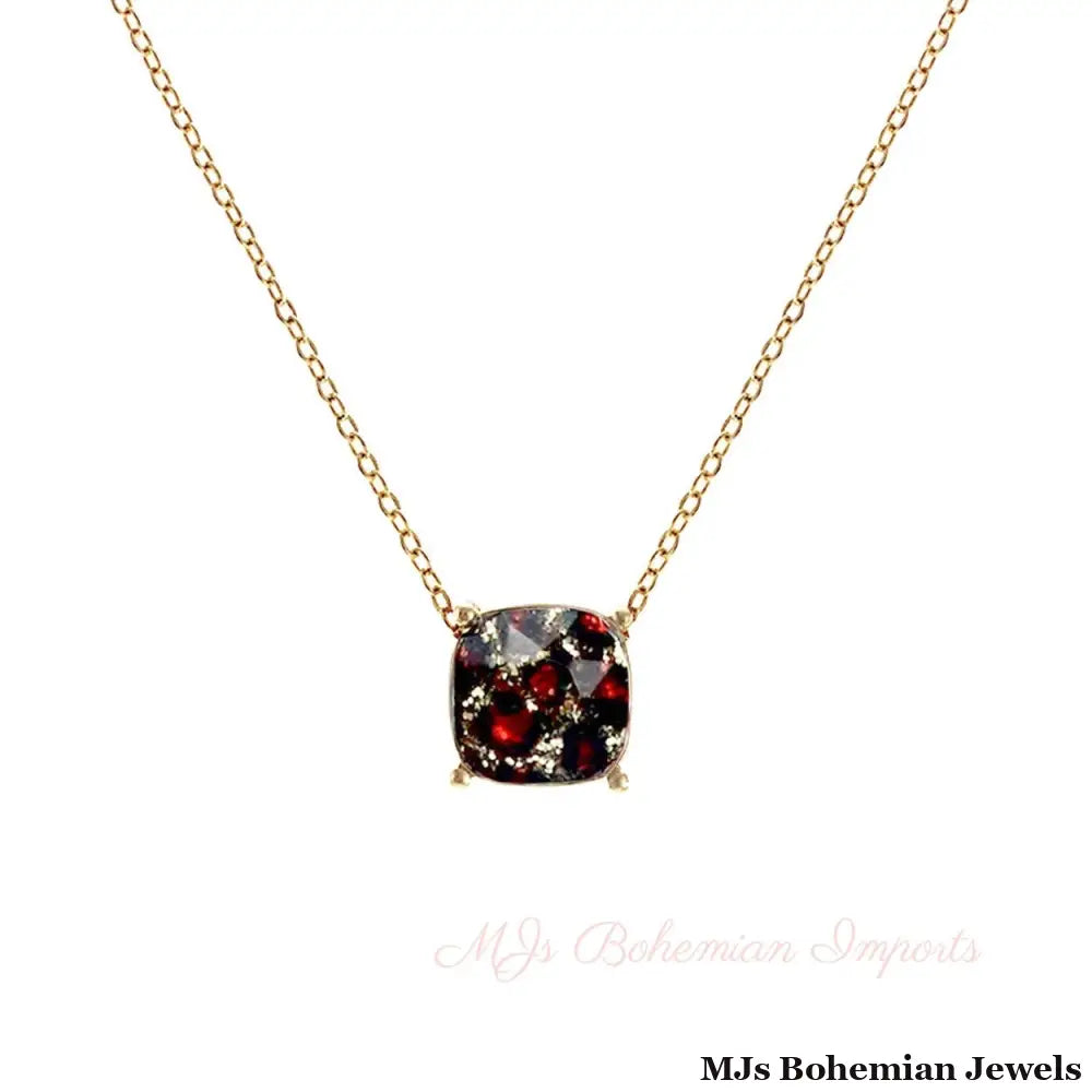 Gold Leopard Glitter Necklace