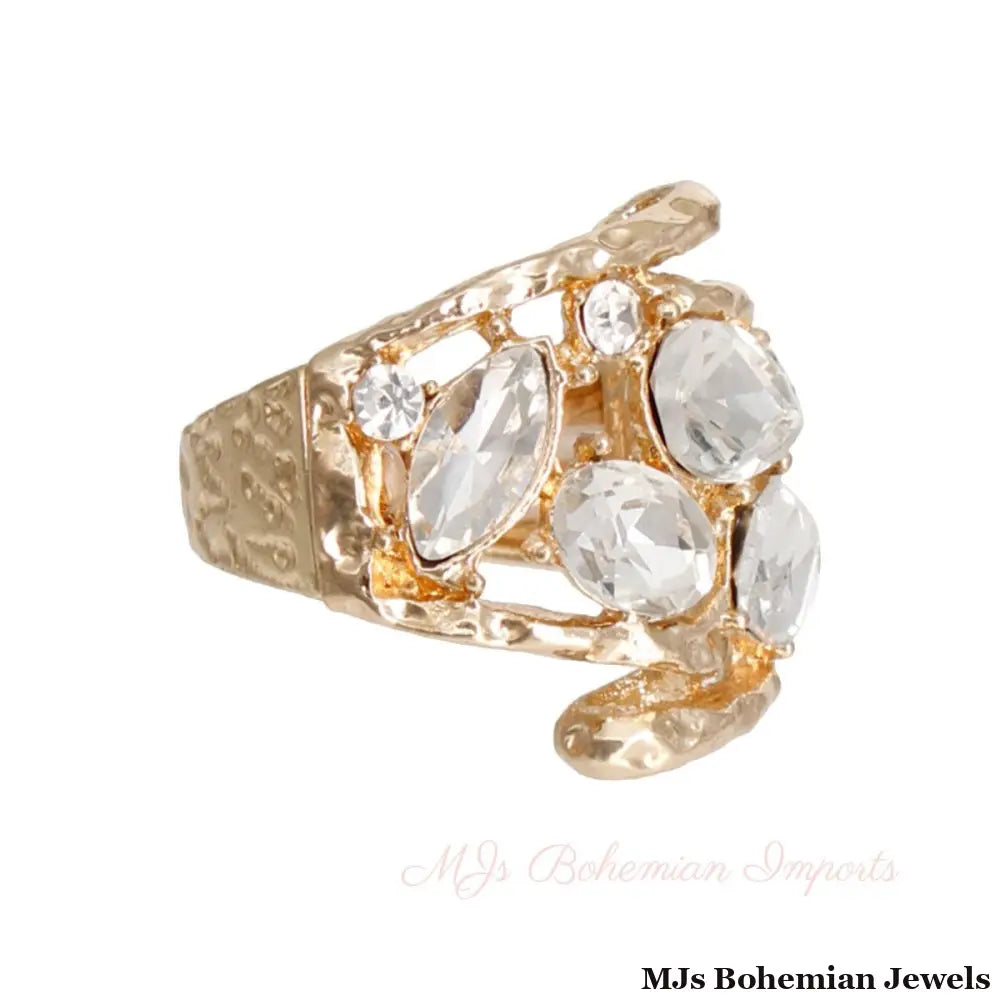 Gold Loop Crystal Ring