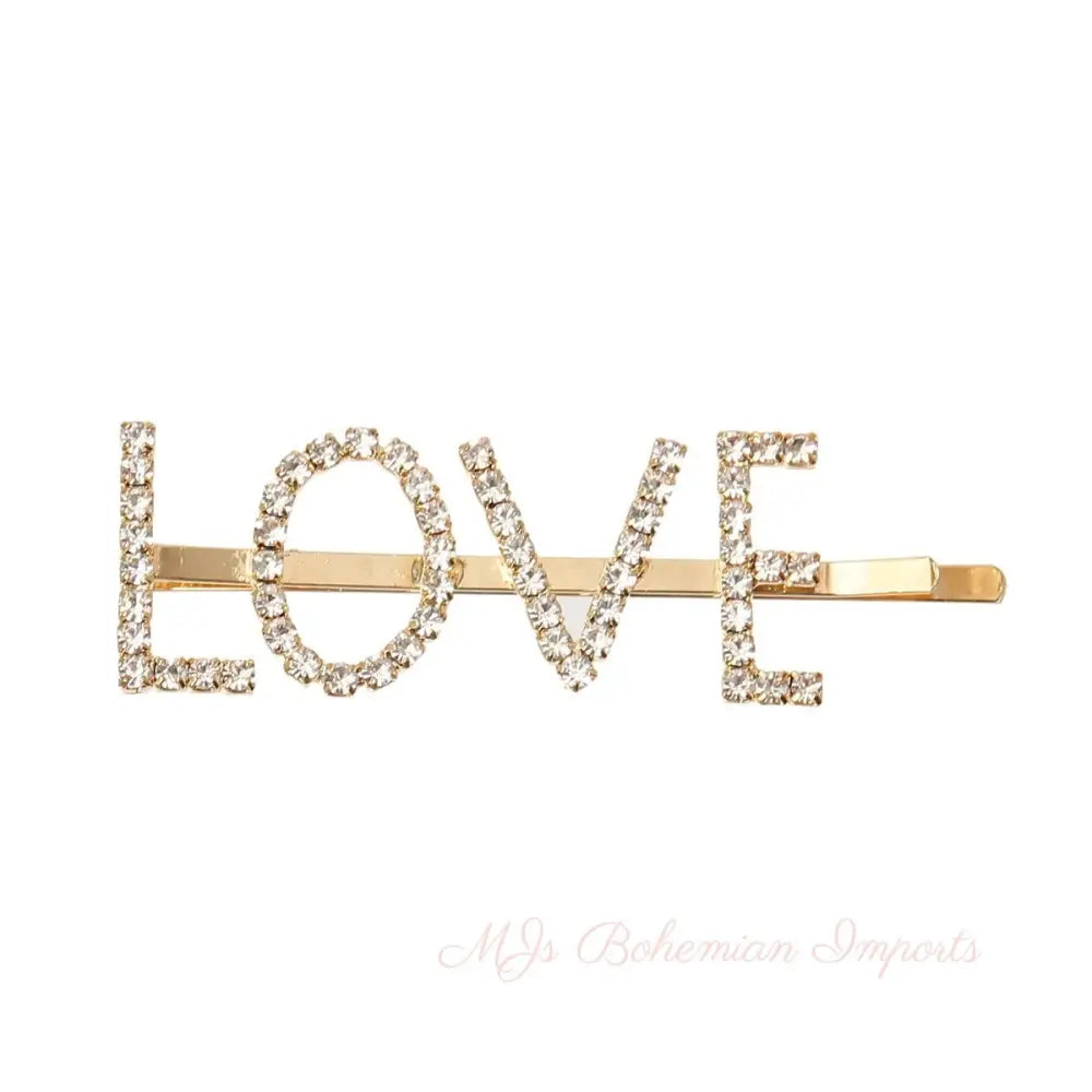 Gold LOVE Bobby Pin