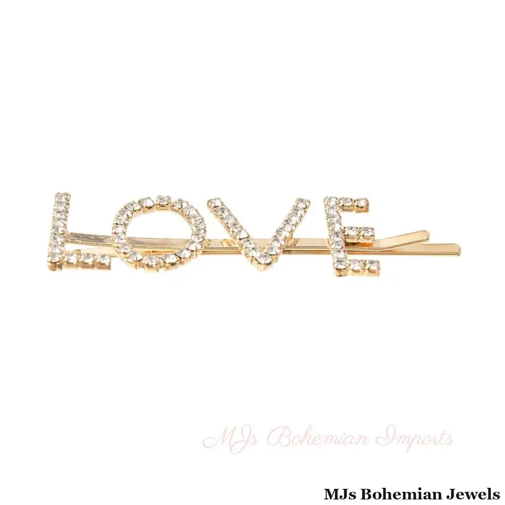 Gold LOVE Bobby Pin