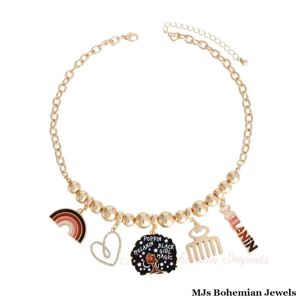 Gold Melanin Poppin Charm Chain