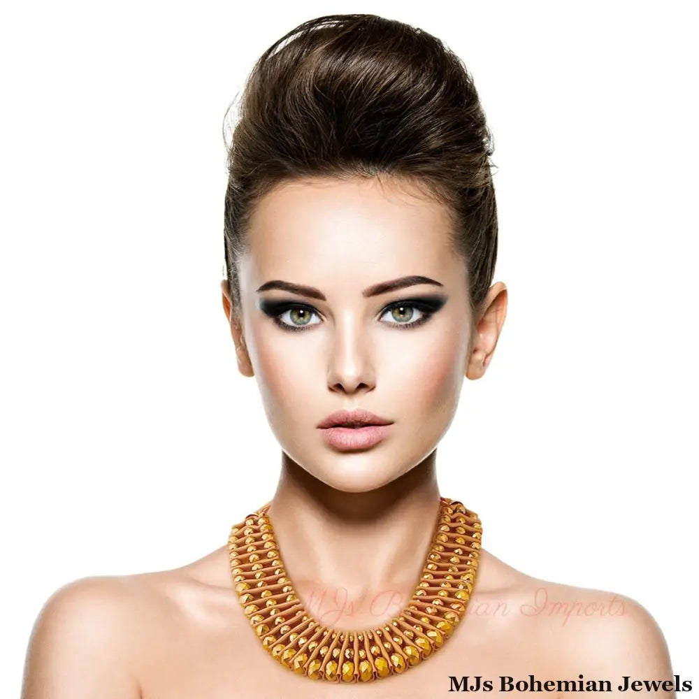 Gold Metallic Ruffled Collar Set