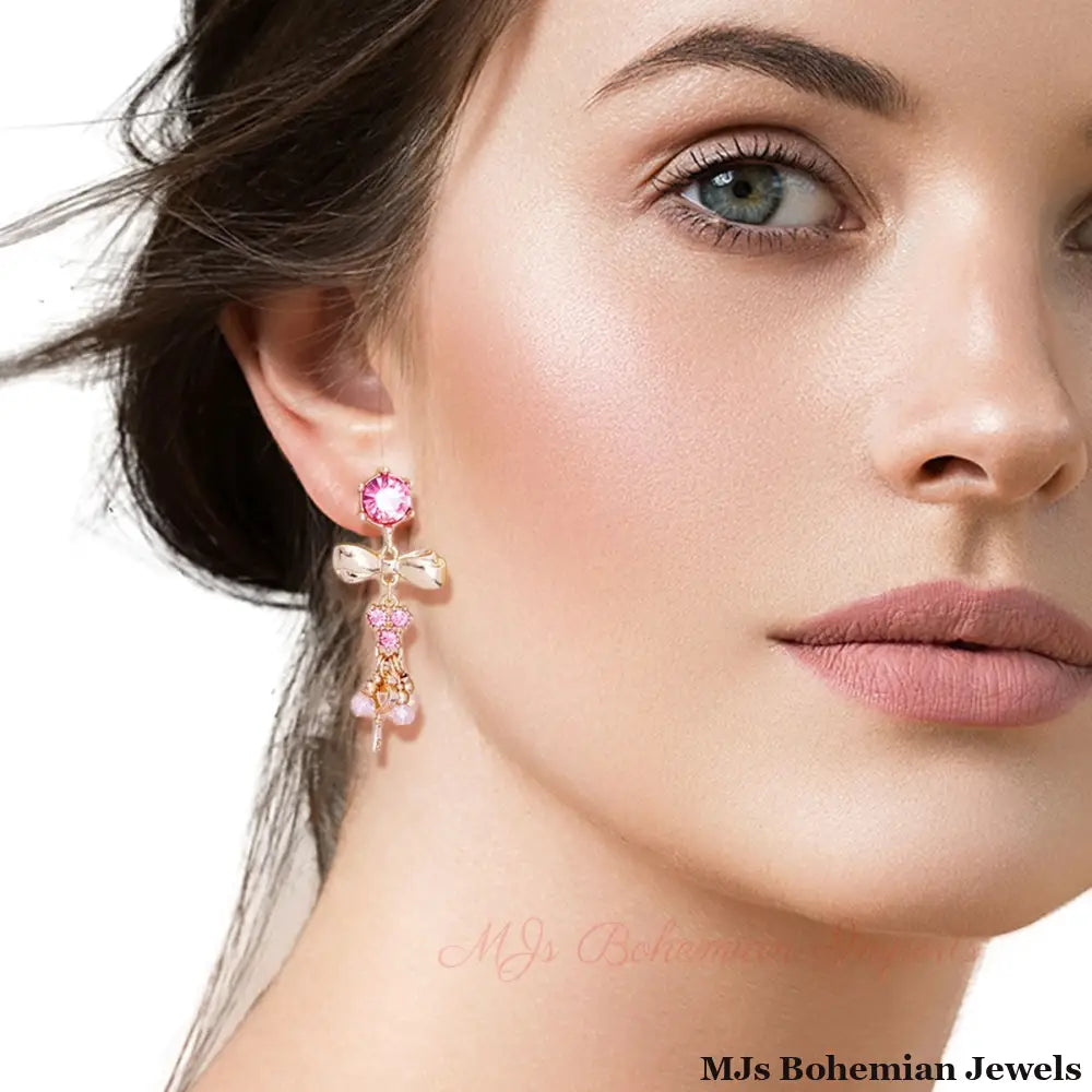 Gold Mismatched Lock Key Earrings