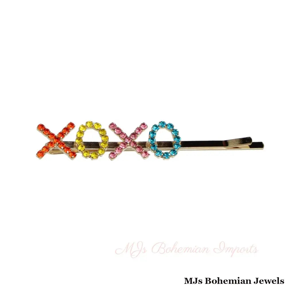 Gold Multi XOXO Bobby Pin