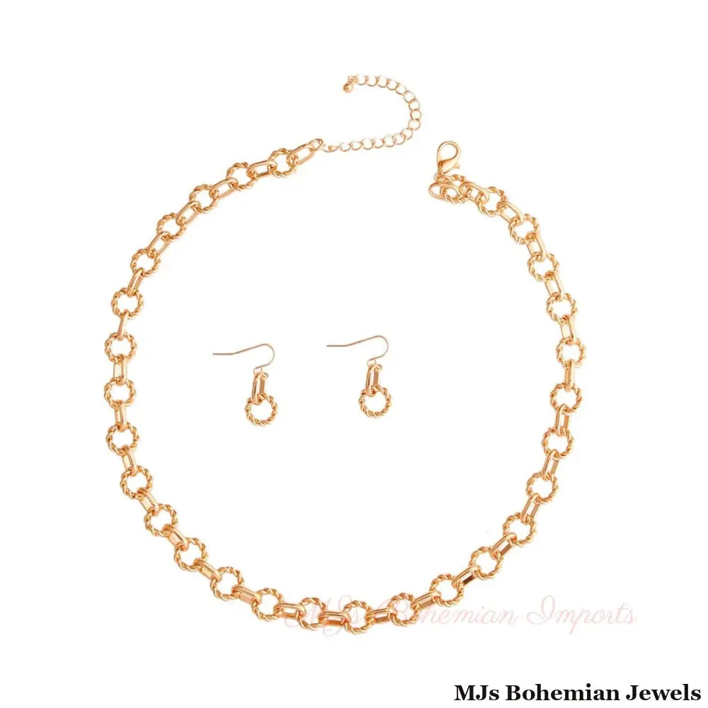 Gold Round Cable Link Chain