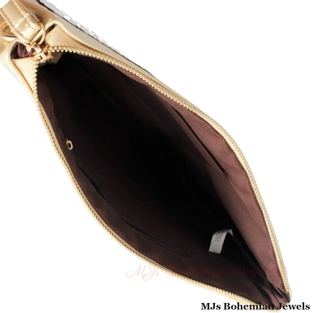 Gold Smile Sequin Clutch