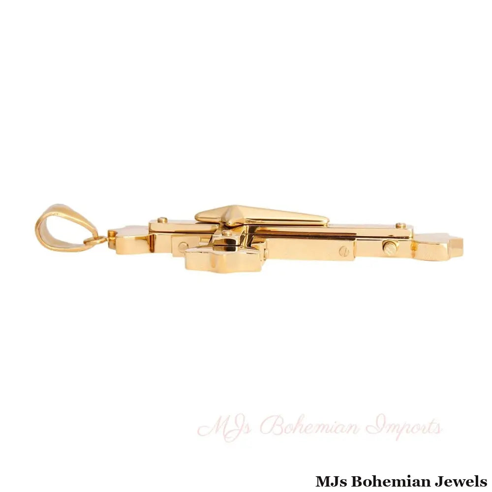 Gold Stainless Steel Cross Pendant