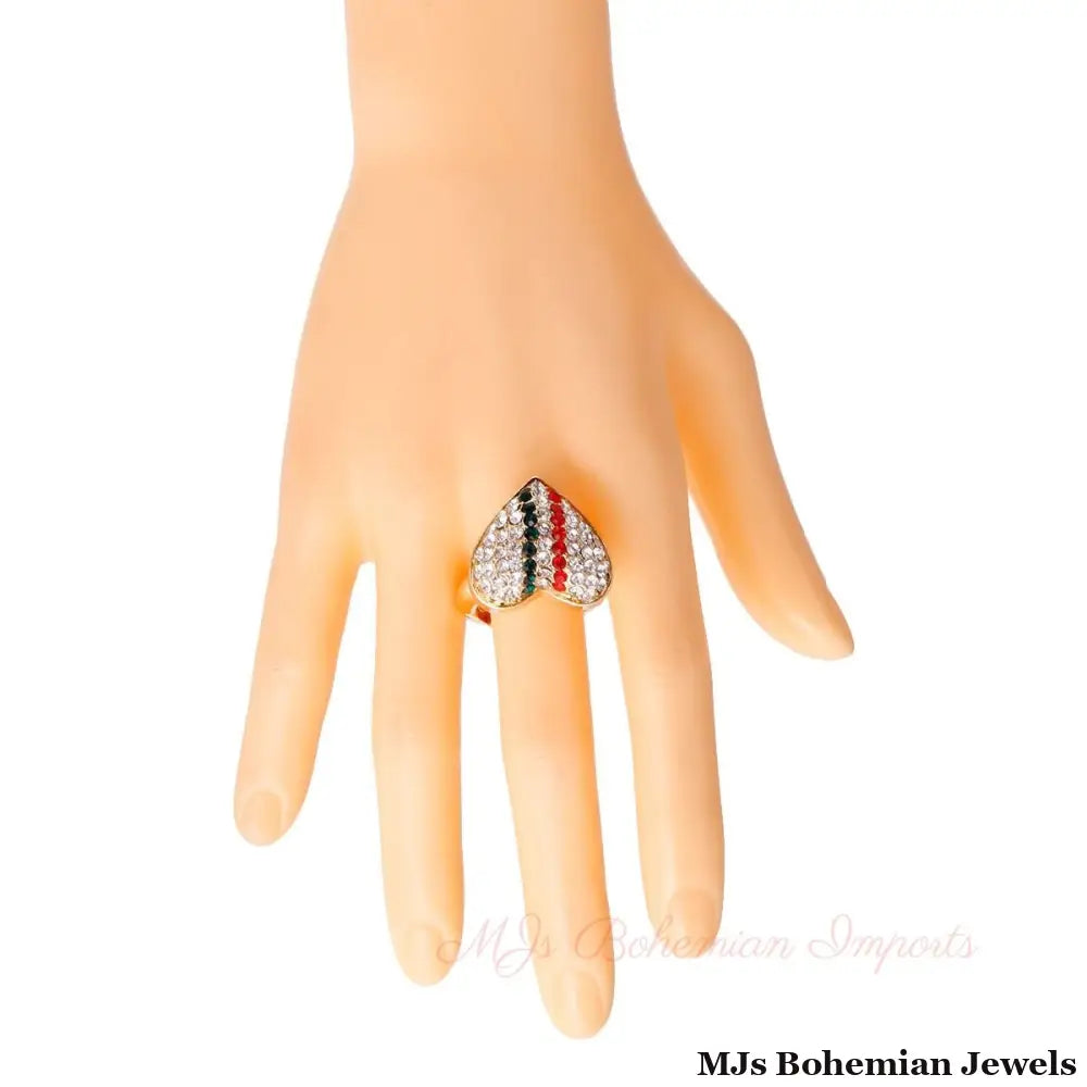 Golden Love Affair: 3D Heart Ring