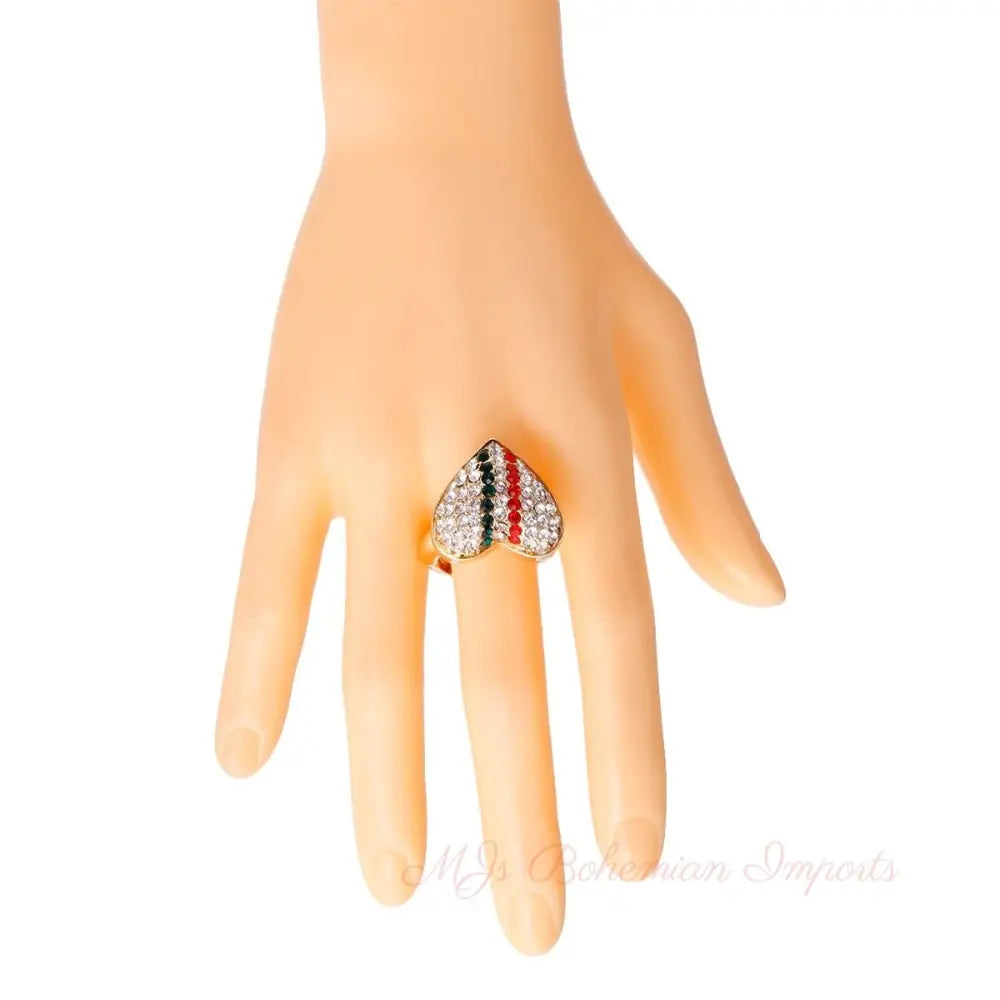 Golden Love Affair: 3D Heart Ring