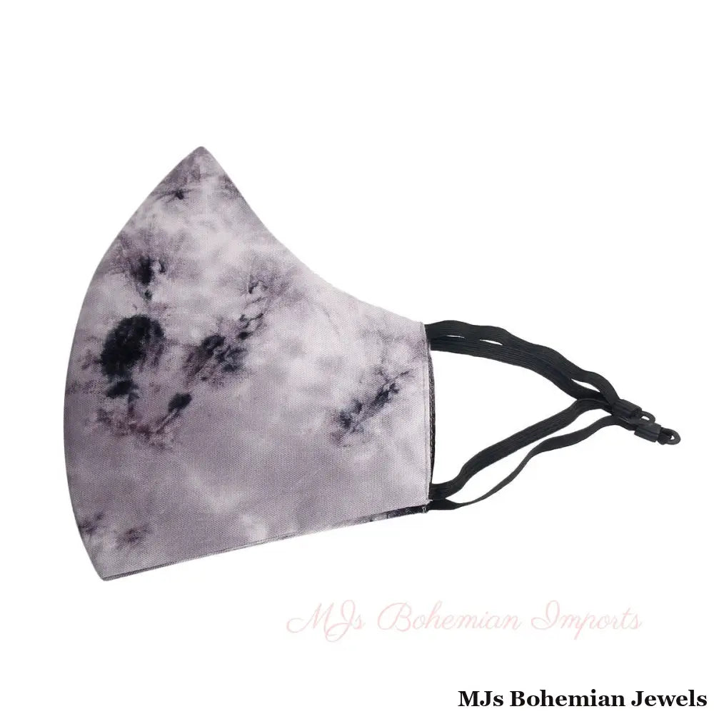 Gray and Black Tie Dye Mask