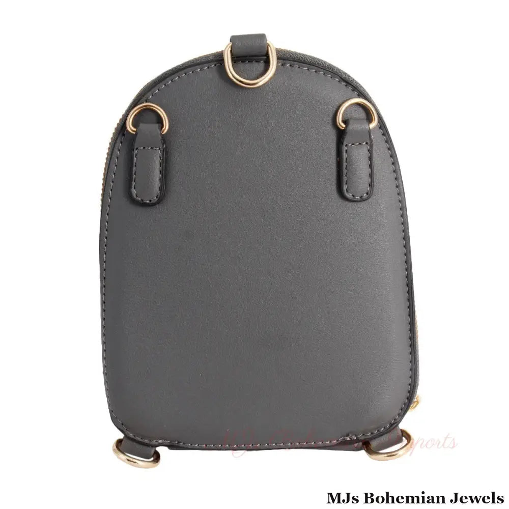 Gray Flower Mini Backpack