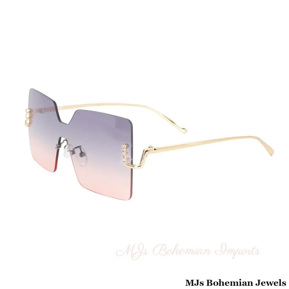 Gray One Piece Square Sunglasses