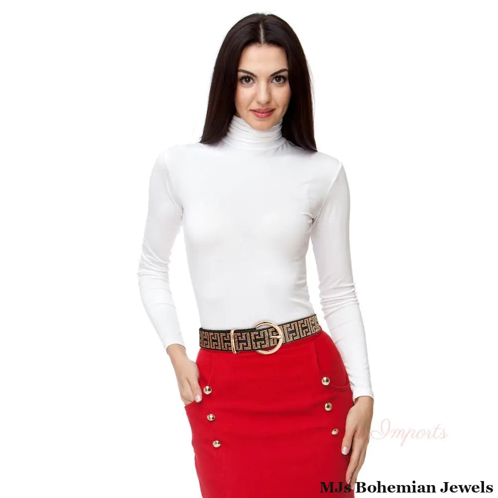 Greek Key Rhinestone Black Belt