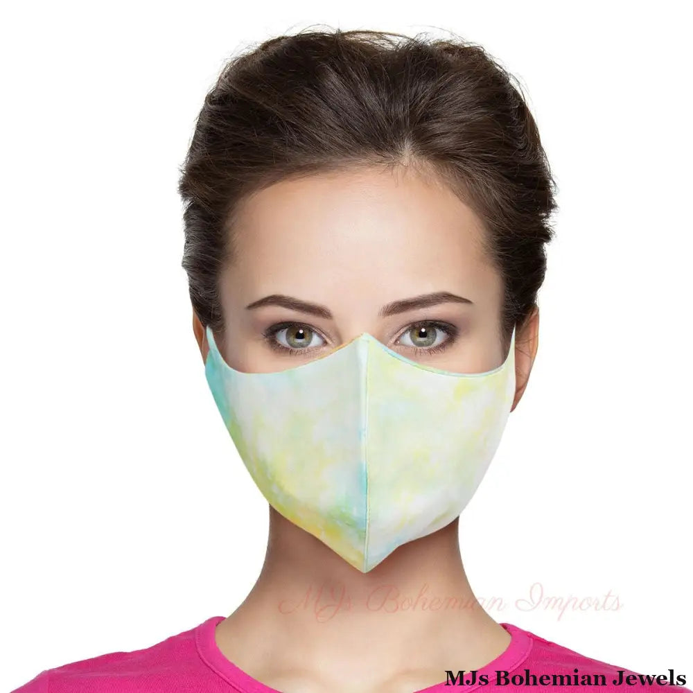 Green and Yellow Tie Dye Mask