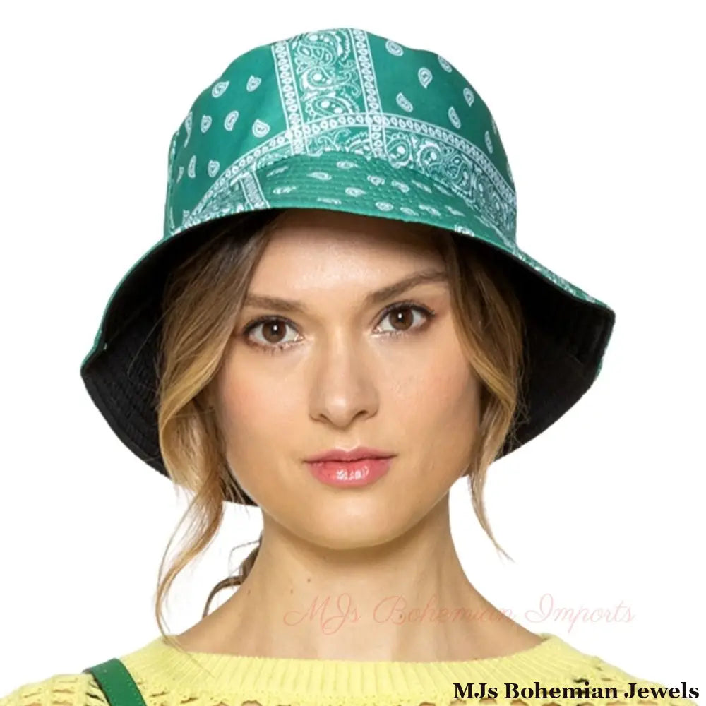 Green Bandana Reversible Bucket Hat
