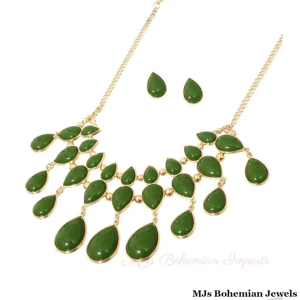 Green Beads Necklace Set