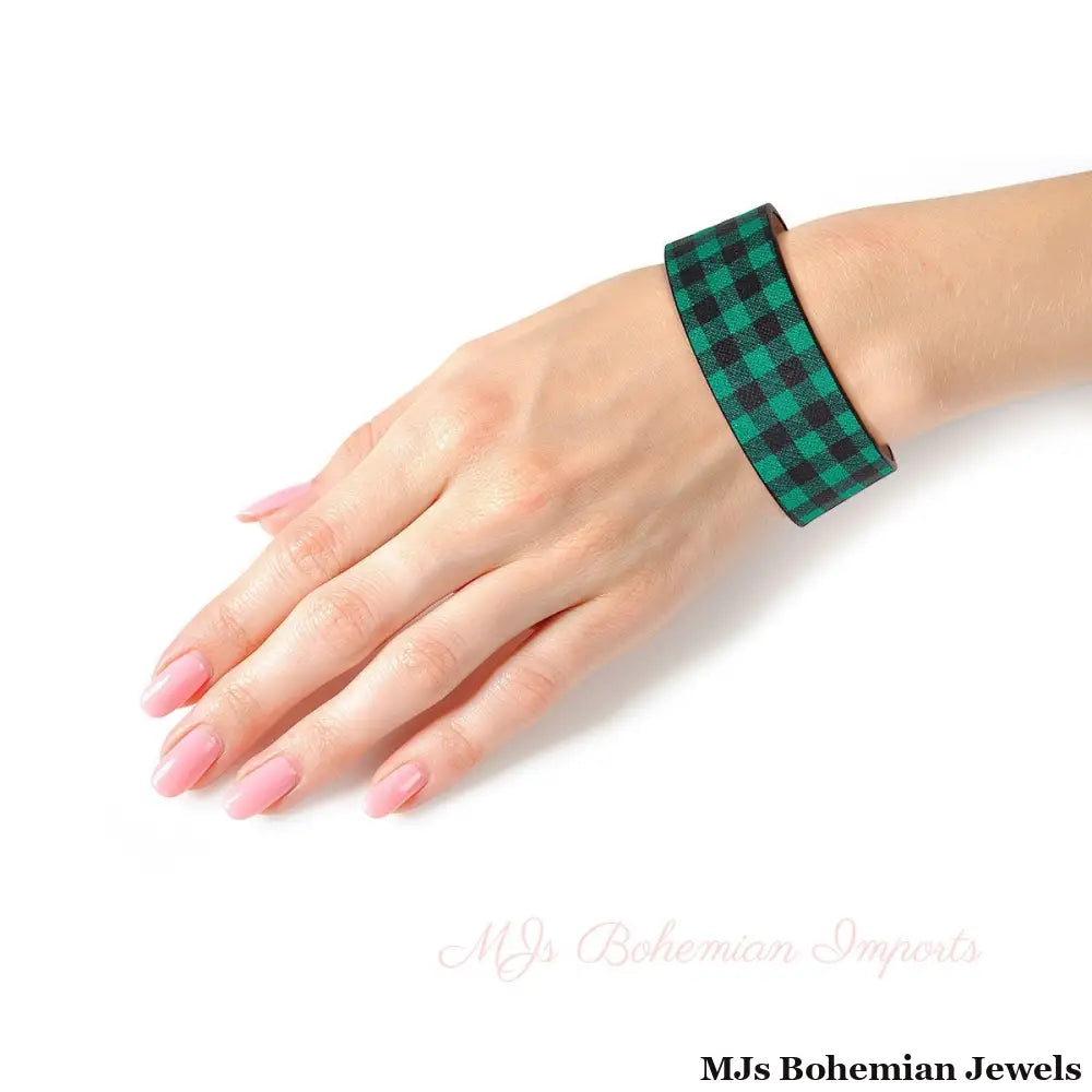 Green Buffalo Plaid Bracelet