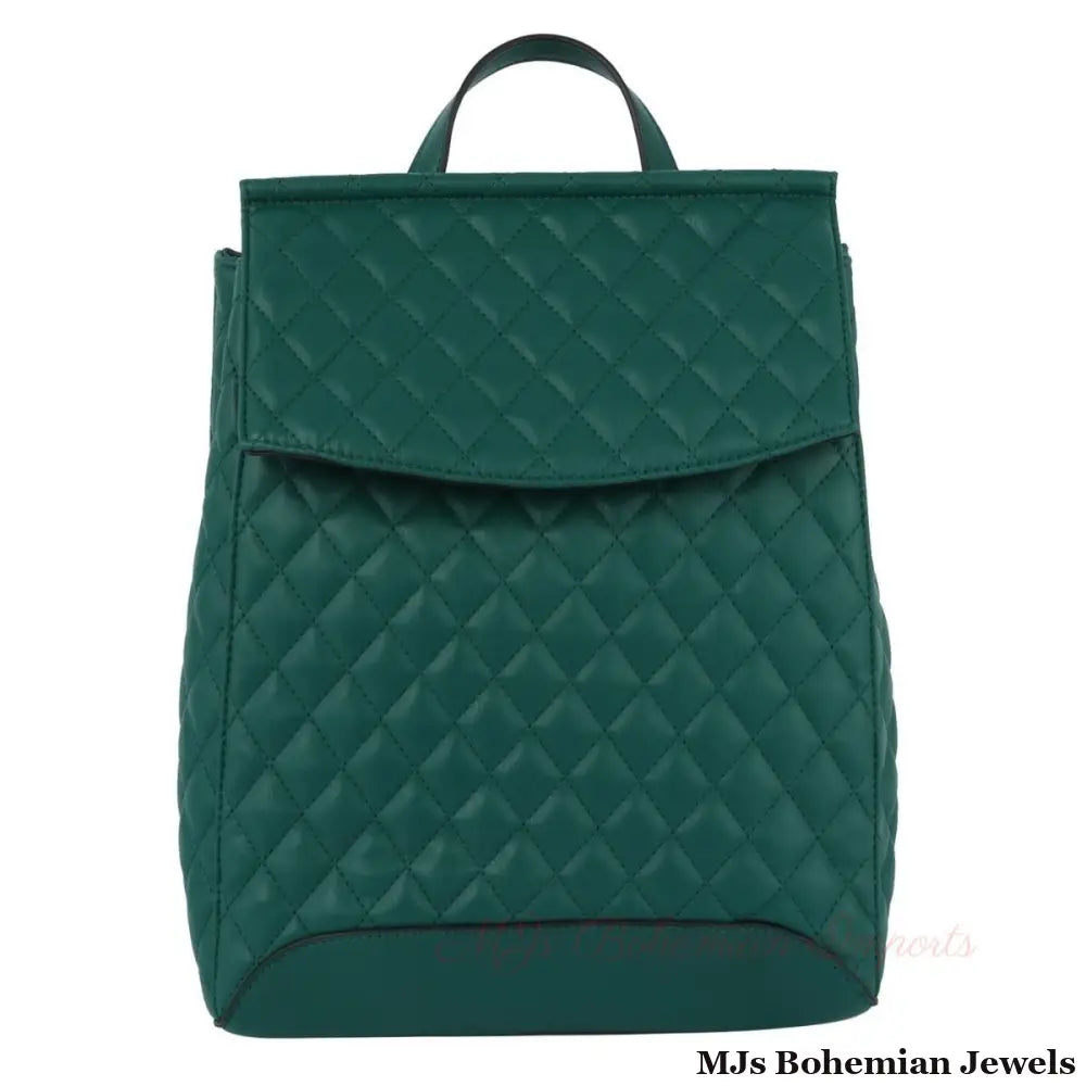 Green Quilted Convertible Backpack