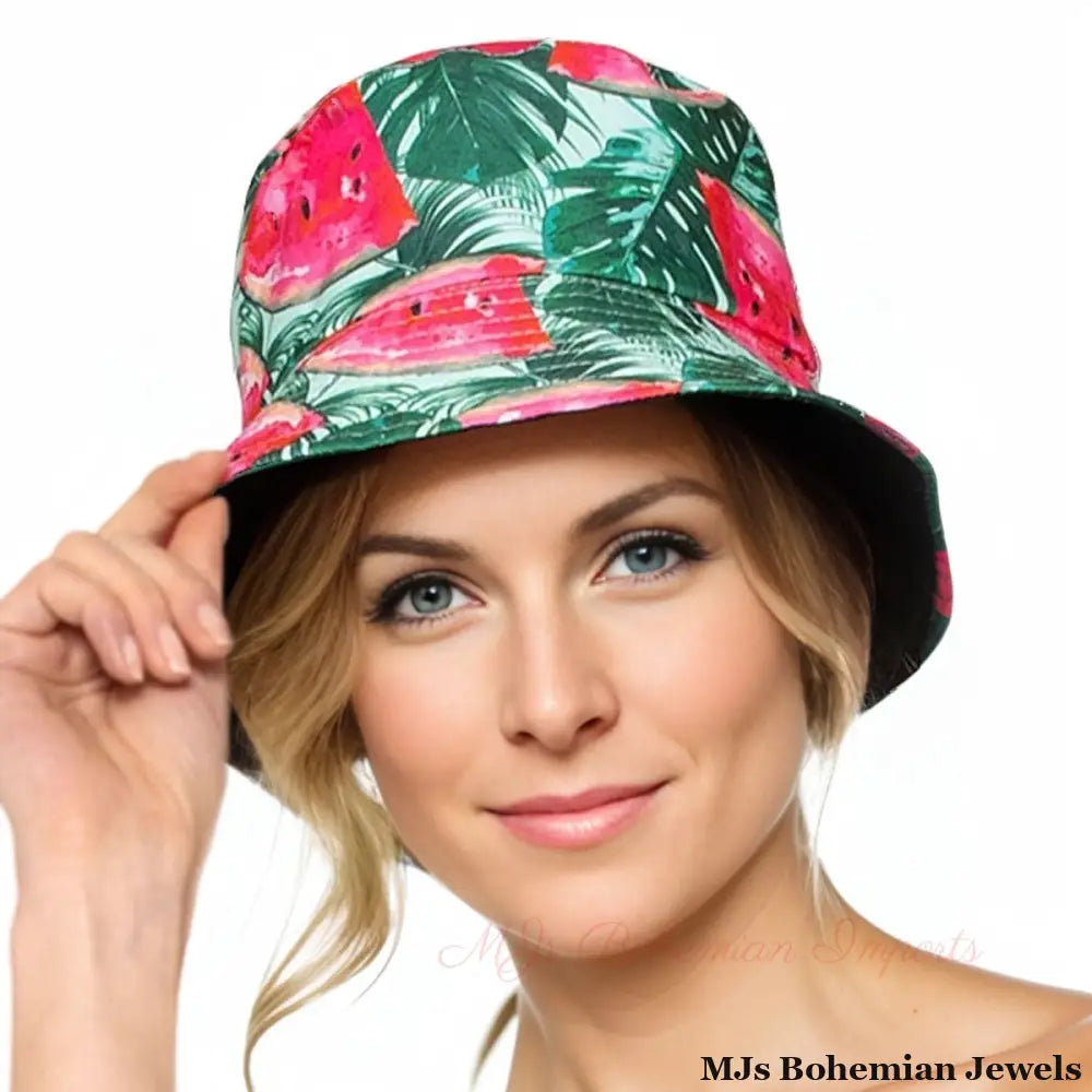 Green Watermelon Reversible Bucket Hat