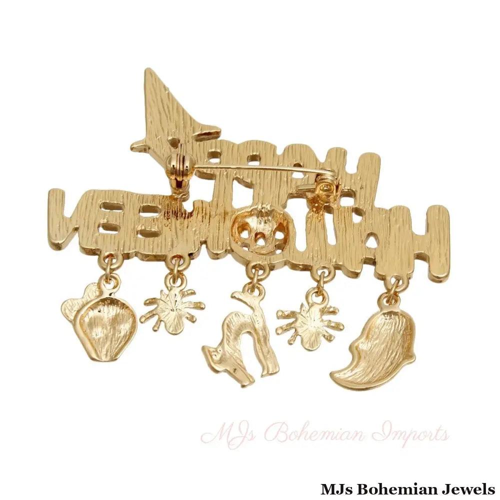 Happy Halloween Charm Brooch