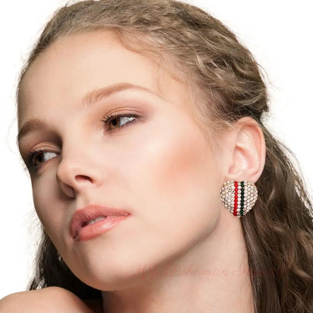 Heart of Gold: Trendy Stud Earrings