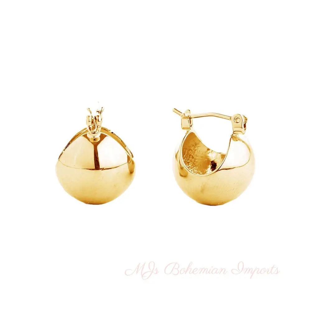 Hoop 14K Gold Mini Ball Earrings for Women