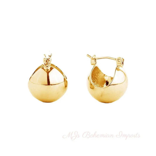 Hoop 14K Gold Mini Ball Earrings for Women