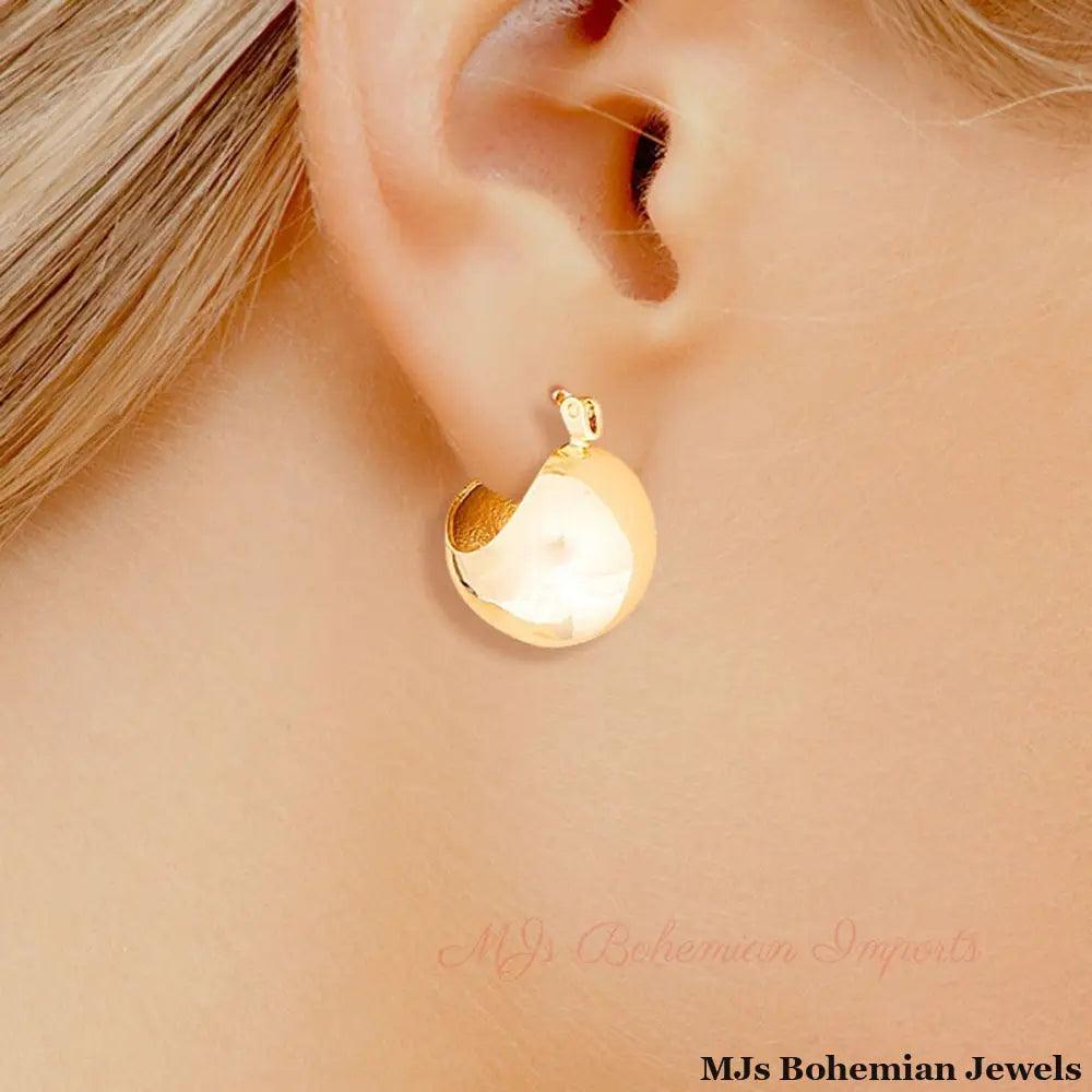 Hoop 14K Gold Small Ball Earrings for Women
