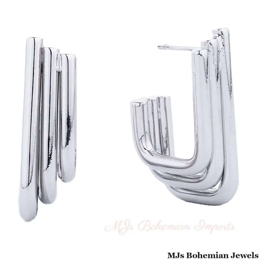 Hoop White Gold Small Stack Hook Earring for Women