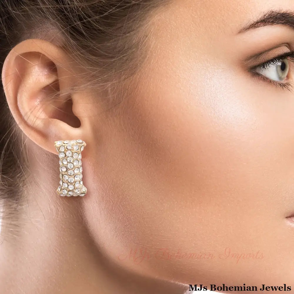 I Initial Rhinestone Studs