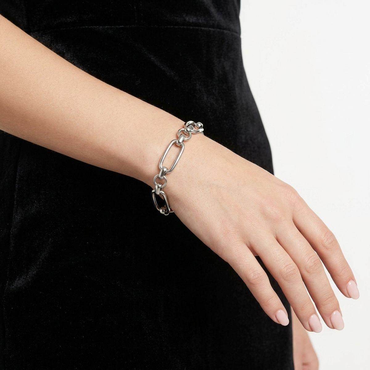 Stainless Steel Chain Bracelet with Handmade Links