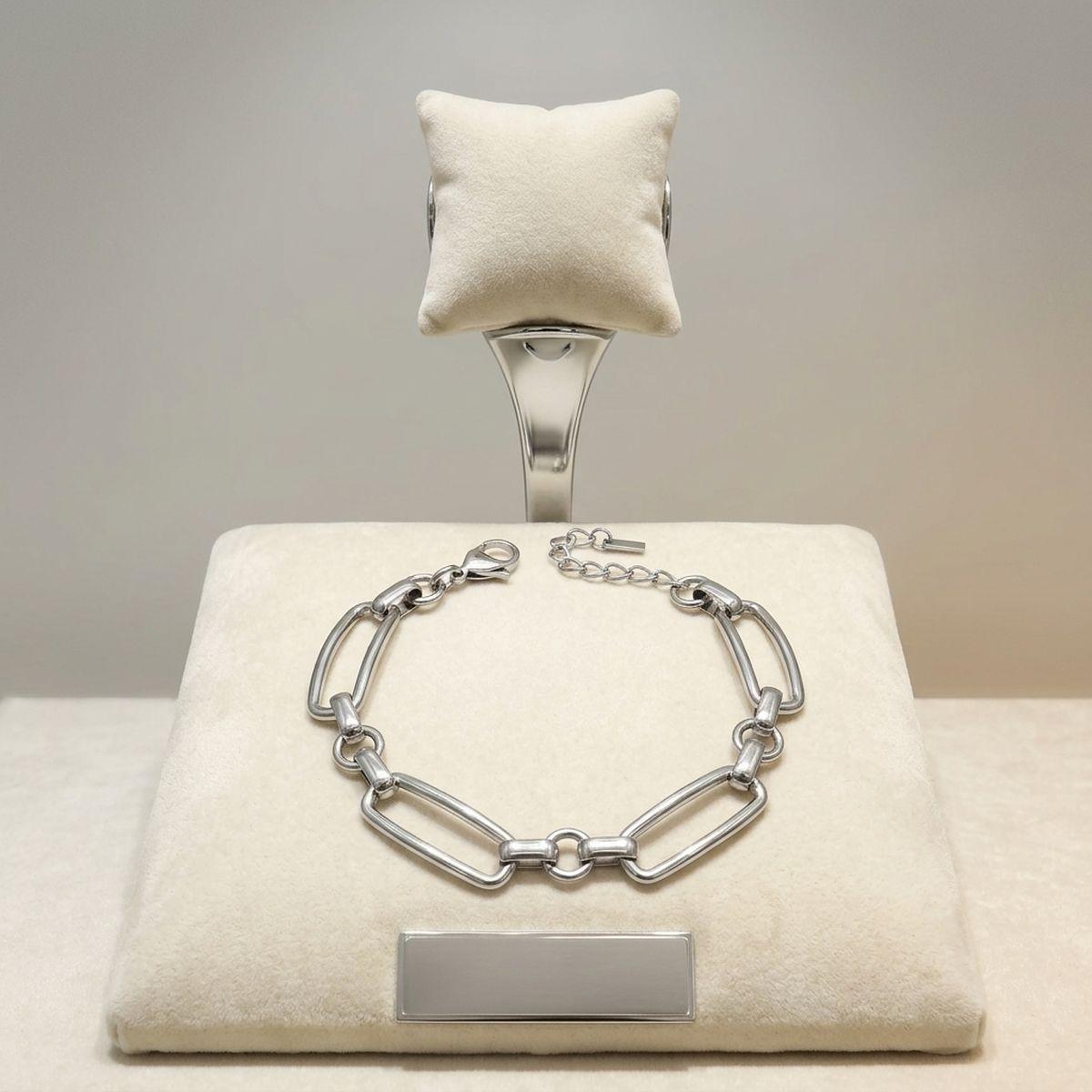 Stainless Steel Chain Bracelet with Handmade Links