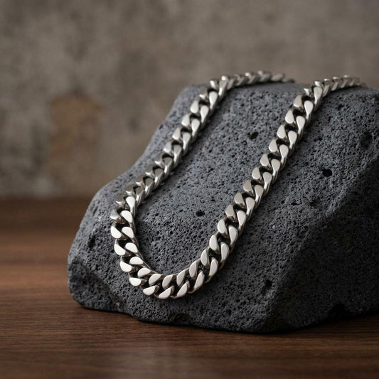 Men's 24in 6DC 10mm Antique Stainless Steel Chain