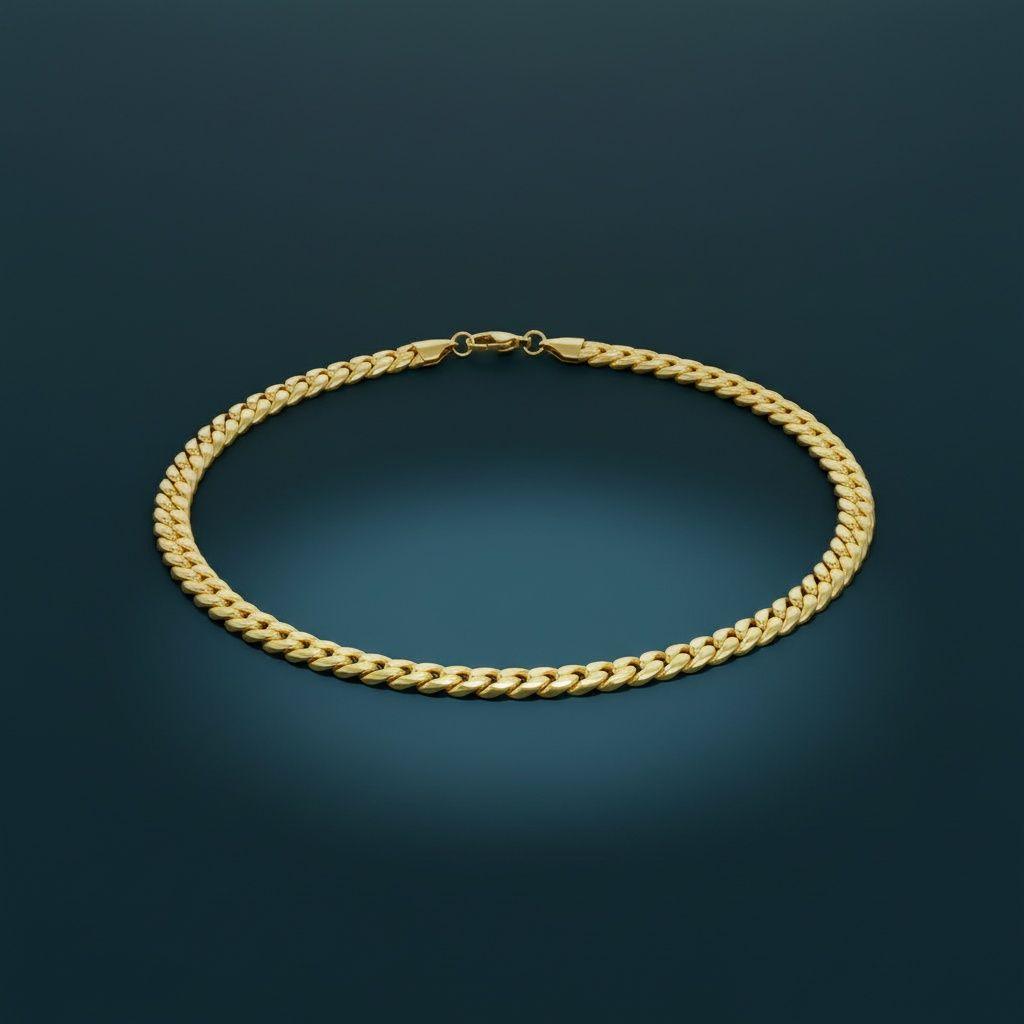 Mens 20in 8mm Gold 18K Stainless Steel Miami Chain