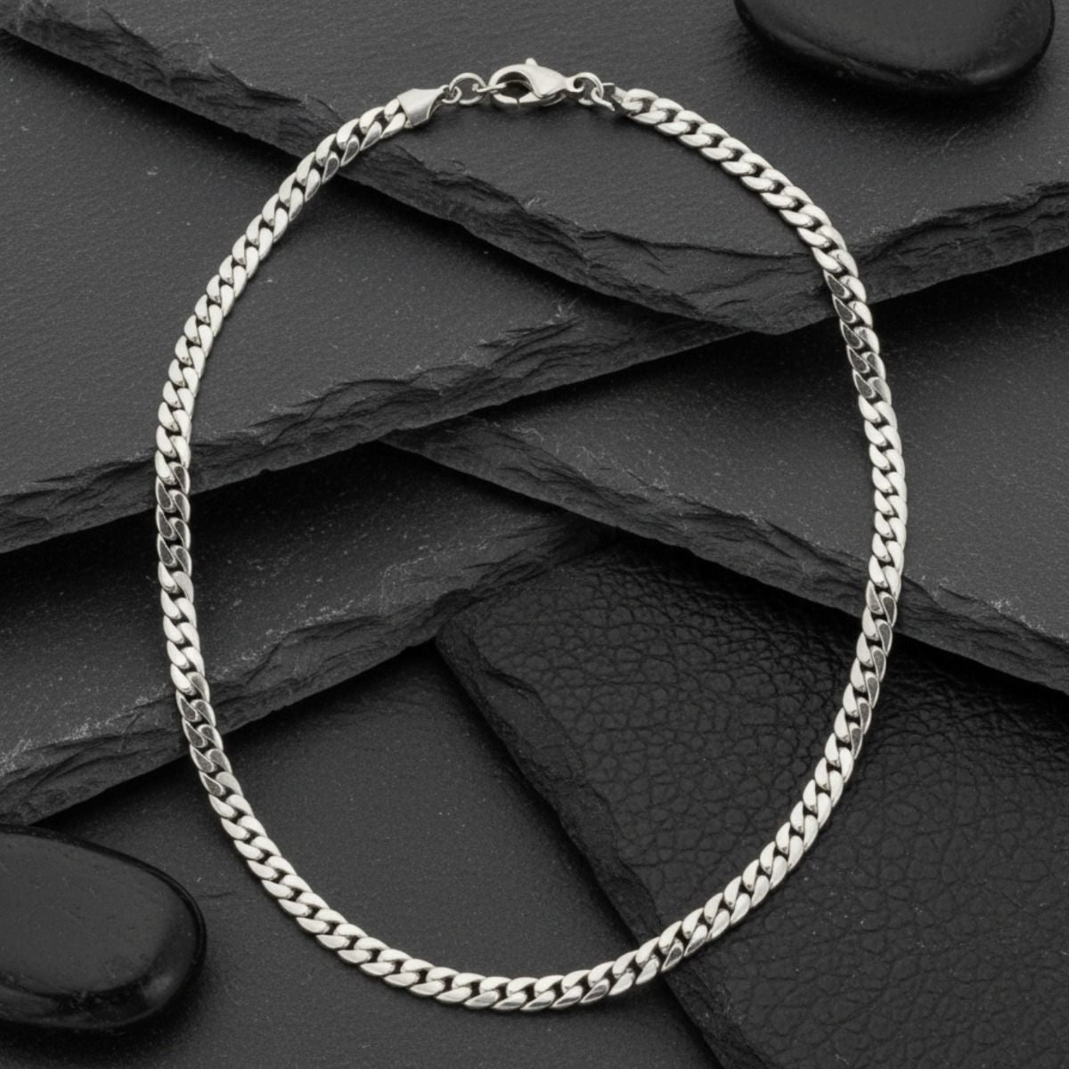 Mens 24in 8mm Stainless Steel Miami Chain