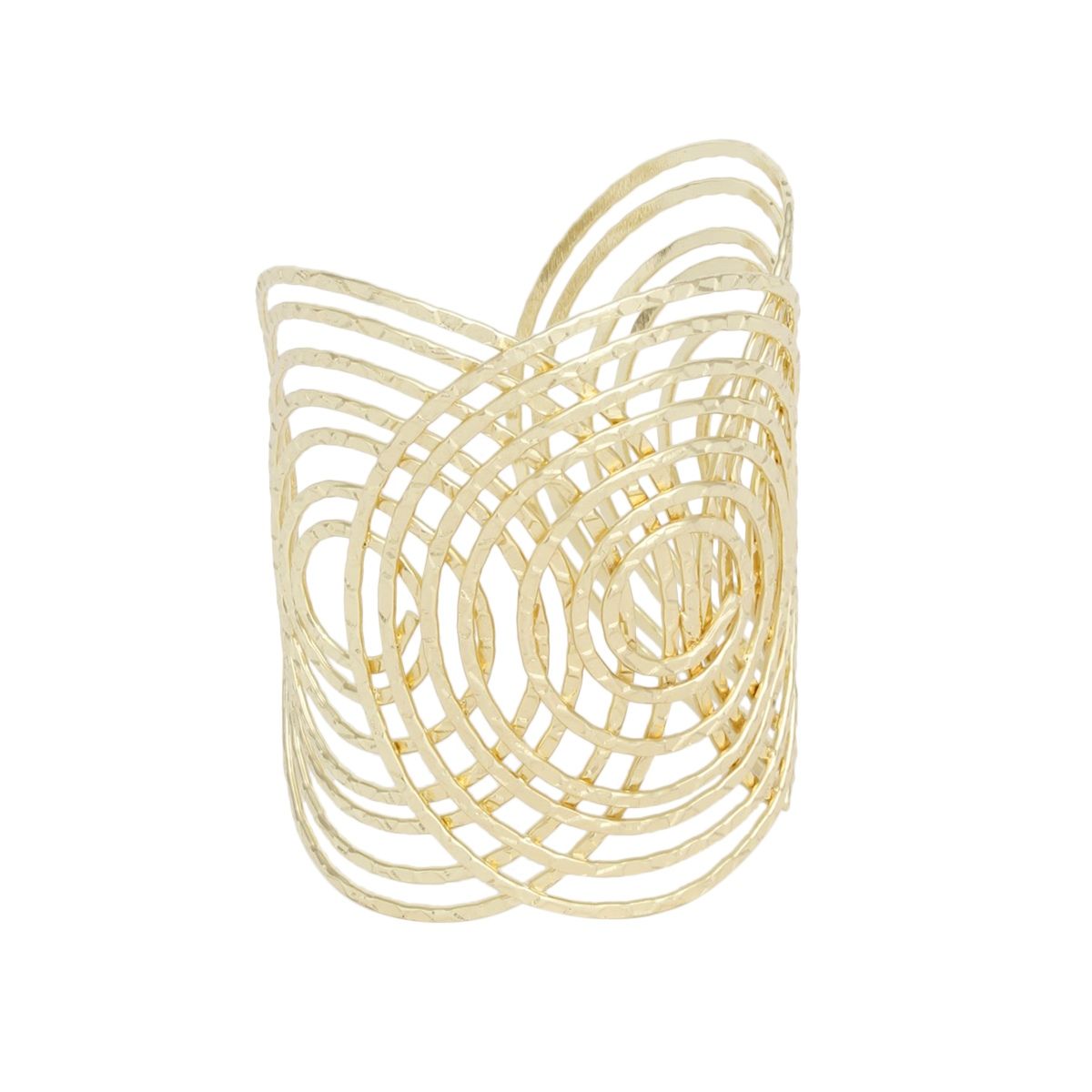 Cuff Gold Concentric Circle Sculpted Bracelet