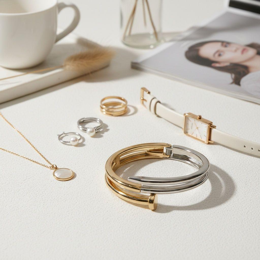 Bangle Mixed Metal Wrapped Nail Hinge Bracelet
