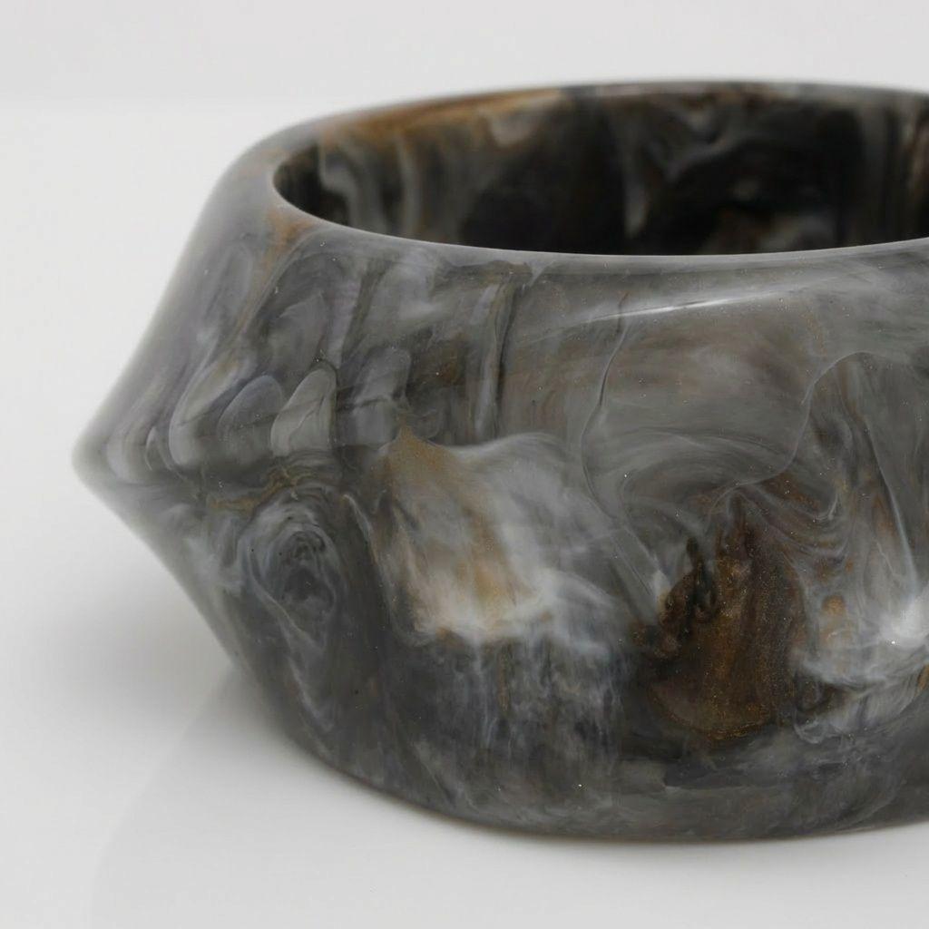 Bangle Vintage Black Resin Wavy Chunky Bracelet