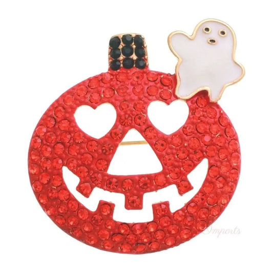 Jack O Lantern Ghost Brooch