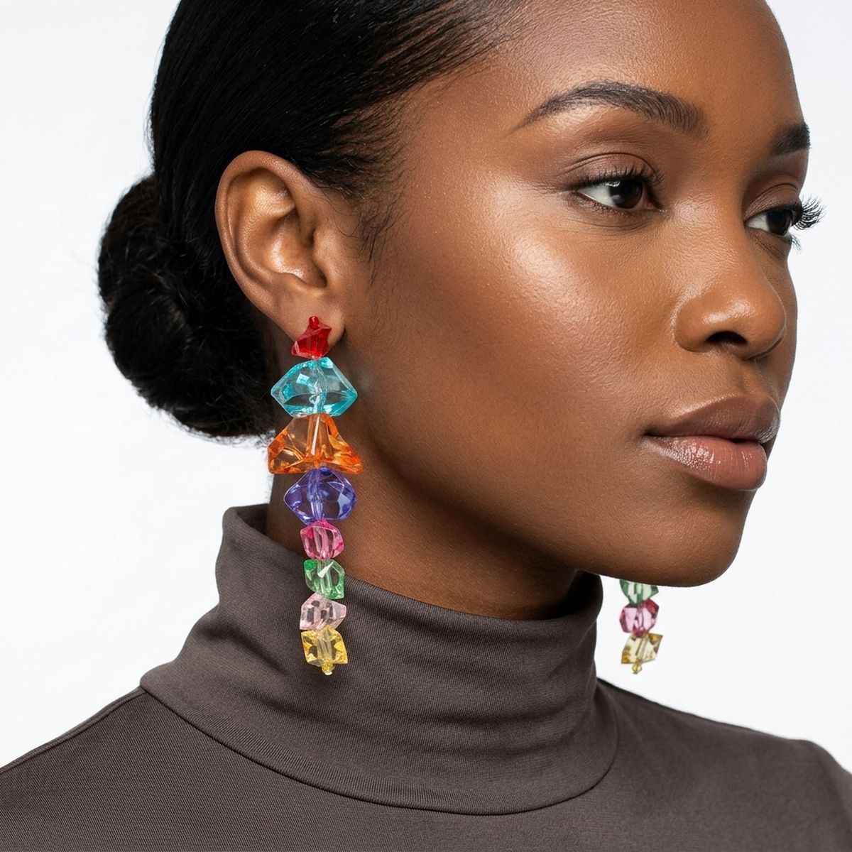 Translucent Colorful Rock Candy Drop Earrings